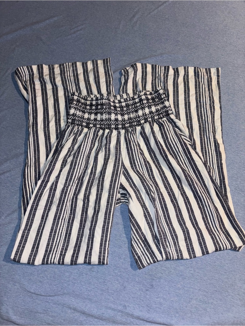 Sincerely Jules Striped Elastic High Waist Flared Pant